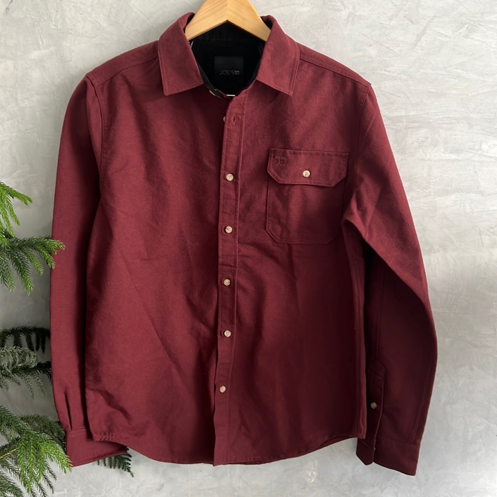 Mens Joe’s Jeans Flannel Button Down along Sleeves Shirt Size S NWT